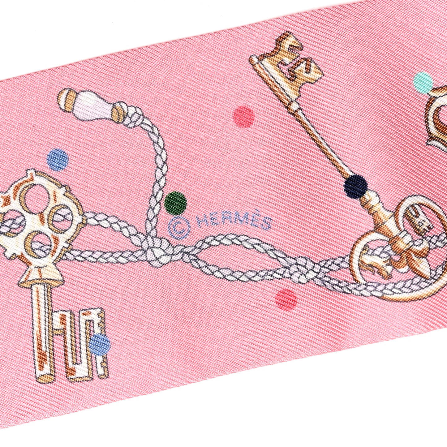 Silk Les Cles A Pois Twilly Rose Beige Multicolor