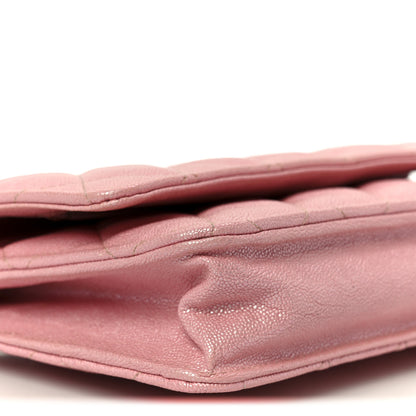 Chanel Iridescent Caviar Quilted Wallet on Chain WOC Rose Pink 10 of 12