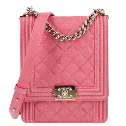 Chanel Iridescent Caviar Quilted North South Boy Flap Pink 1 of 10