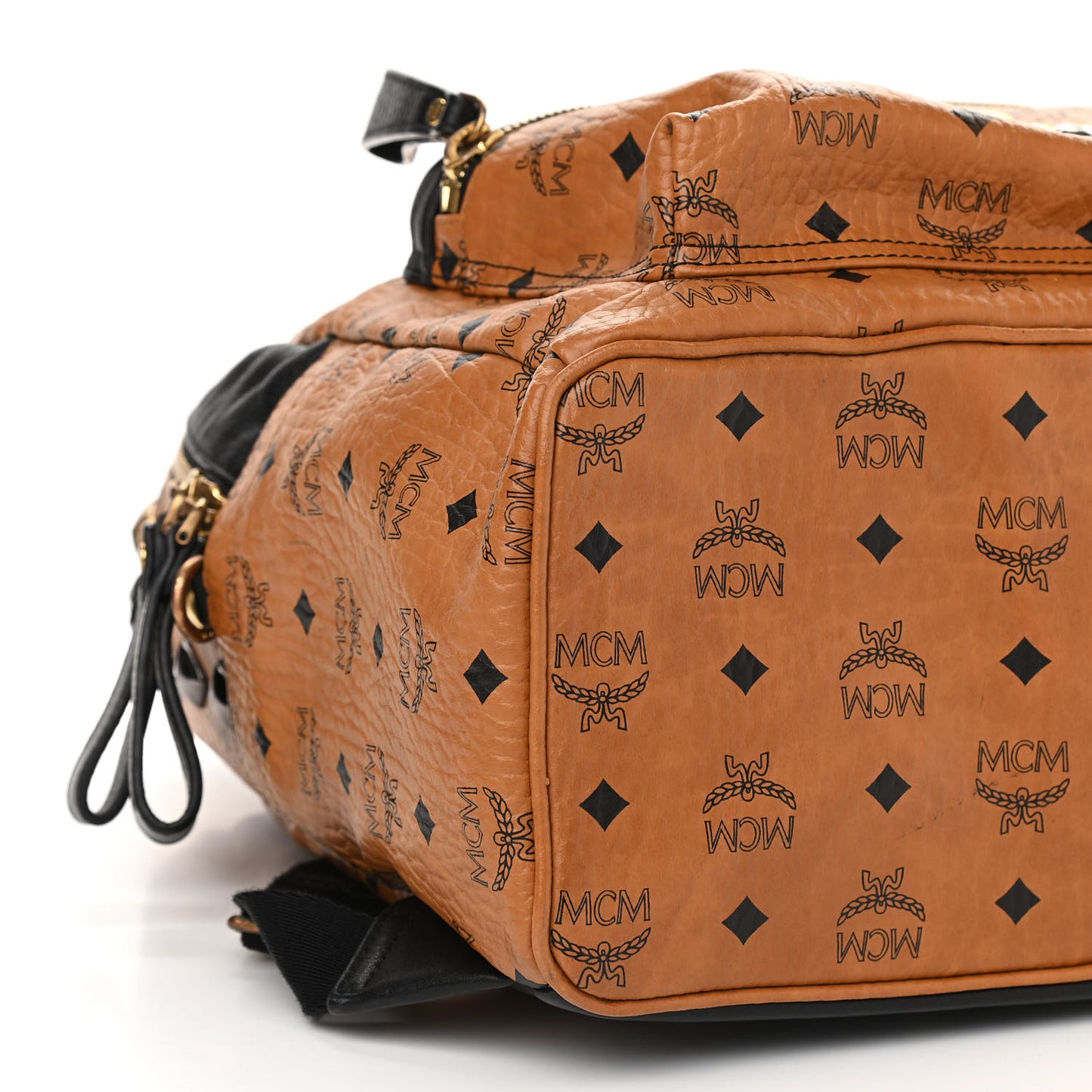 Visetos Studded Colorblock Medium Stark Brock Backpack Cognac Black