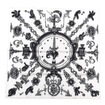 Hermes Silk Serio Ludere Scarf 90 White Black 1 of 4