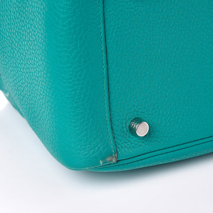 Hermes Taurillon Clemence Lindy 26 Bleu Paon 9 of 11