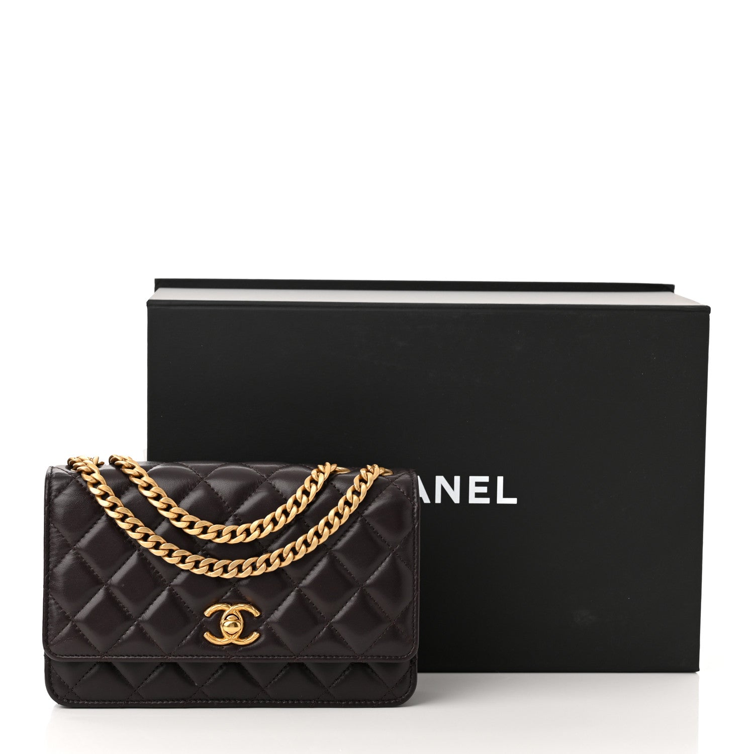 Chanel Lambskin Quilted Pillow Crush Wallet On Chain WOC Dark Brown 11 of 11
