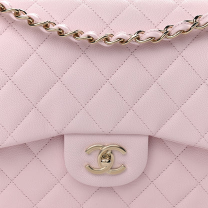 Chanel Caviar Quilted Jumbo Double Flap Light Pink 7 of 9
