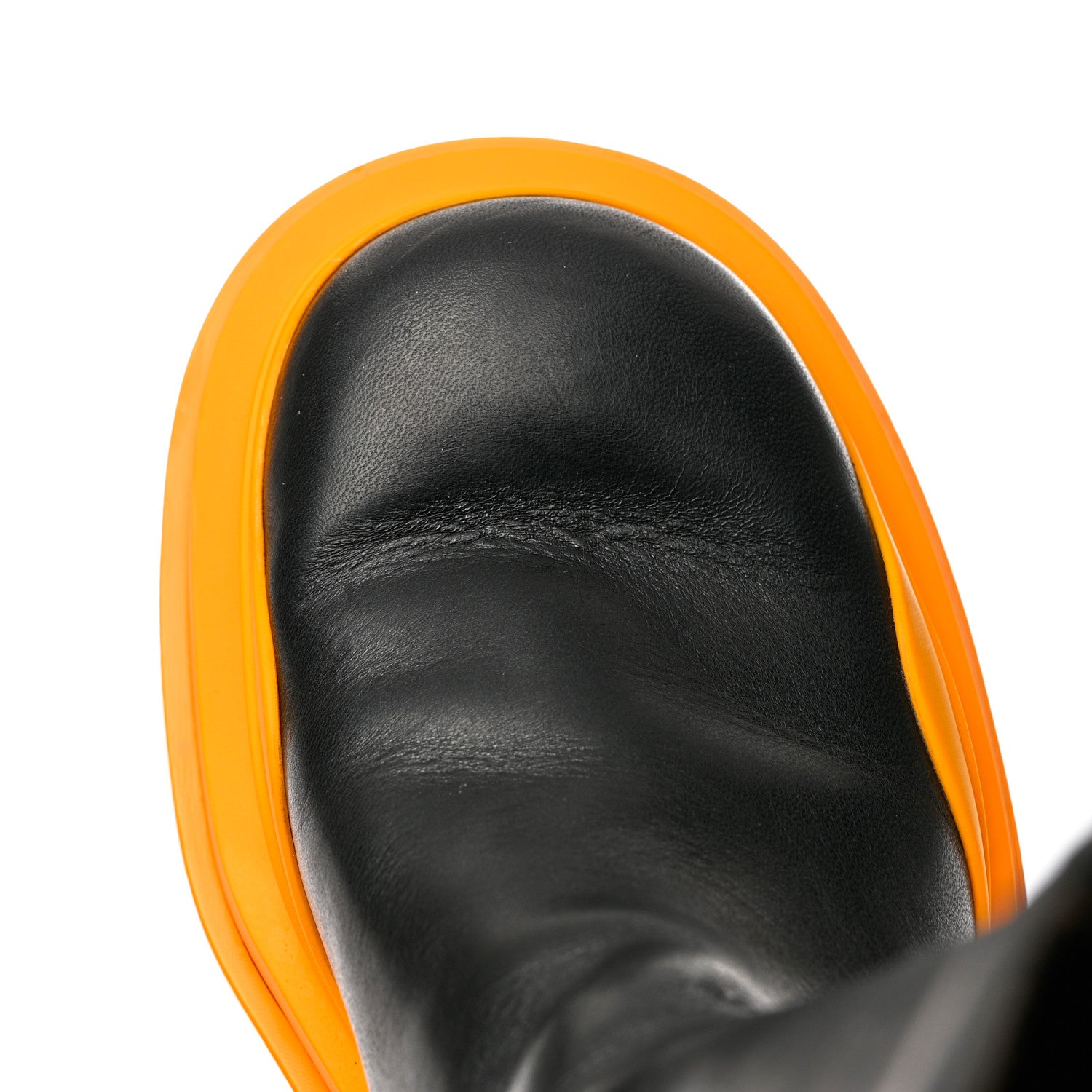 Bottega Veneta Calfskin The Tire Chelsea Boots 35.5 Black Tangerine 11 of 11