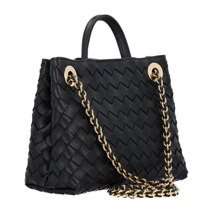 Bottega Veneta Nappa Intrecciato Small Andiamo With Chain Shoulder Bag Black 3 of 9