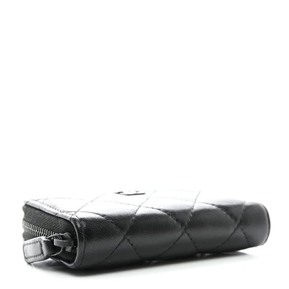 Chanel Lambskin Quilted Zip Coin Purse So Black 4 of 9