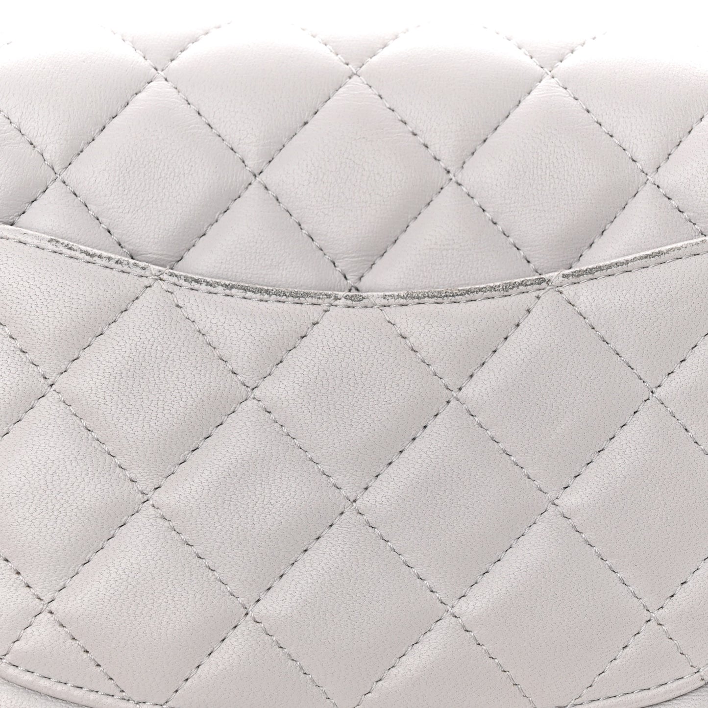Lambskin Quilted Mini Rectangular Flap Grey