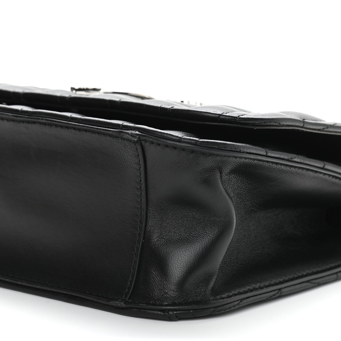 Nappa Quilted Virtus Top Handle Shoulder Bag Black