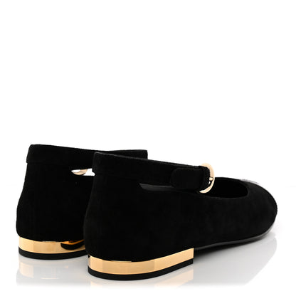Chanel Suede Patent Cap Toe CC Mary Jane Flats 40 Black 5 of 11