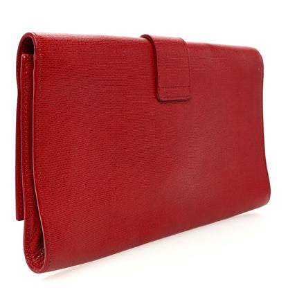 Saint Laurent Textured Calfskin Classic Y Ligne Clutch Red 3 of 11