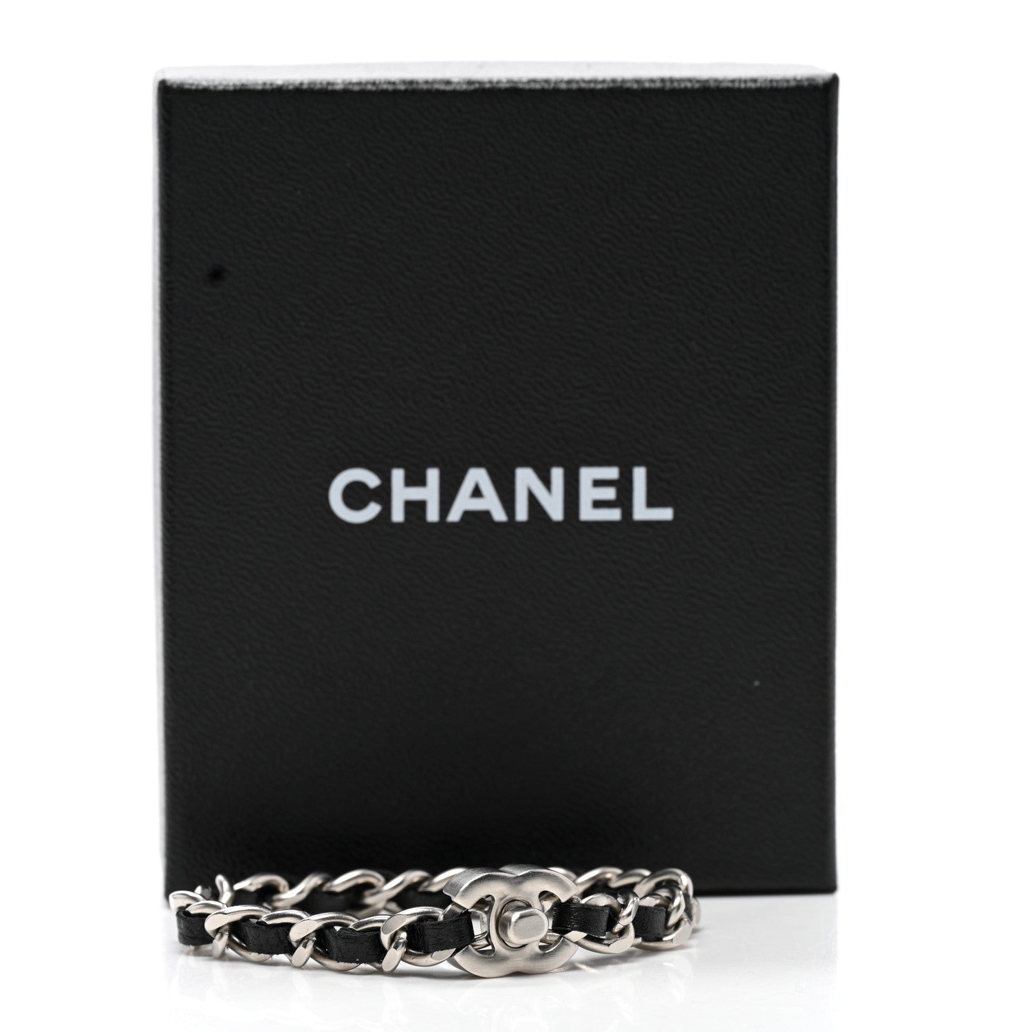 Chanel Lambskin CC Turnlock Chain Bracelet M Black 5 of 5