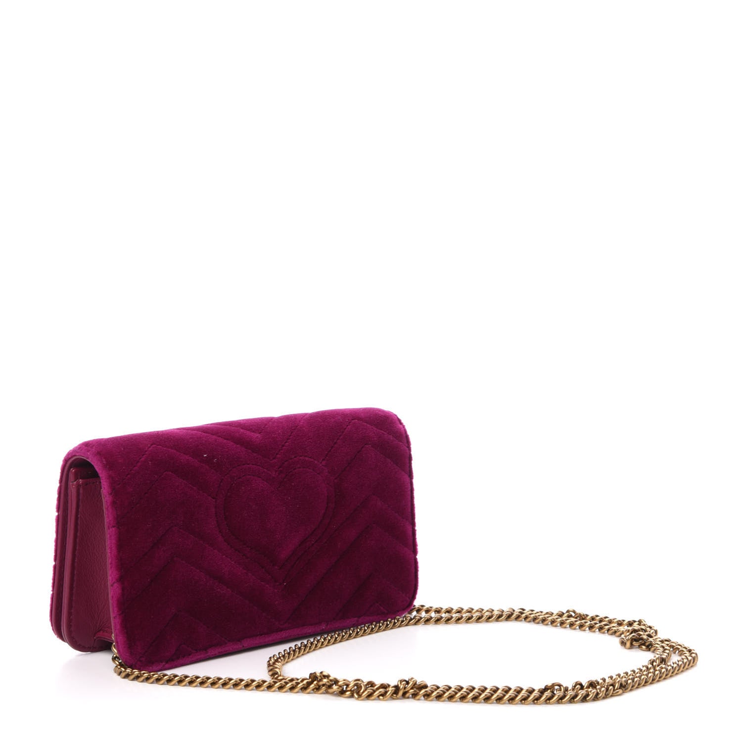 Gucci Velvet Matelasse GG Marmont Mini Bag Fuchsia Violet Cyclamen 3 of 11