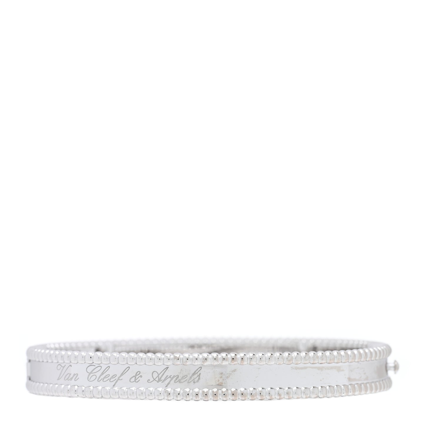 18K White Gold Perlee Signature Bangle Bracelet M