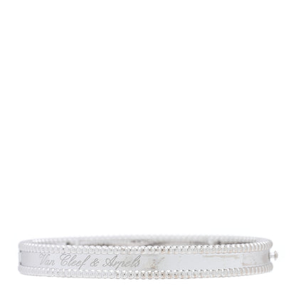 Van Cleef & Arpels 18K White Gold Perlee Signature Bangle Bracelet M 1 of 5