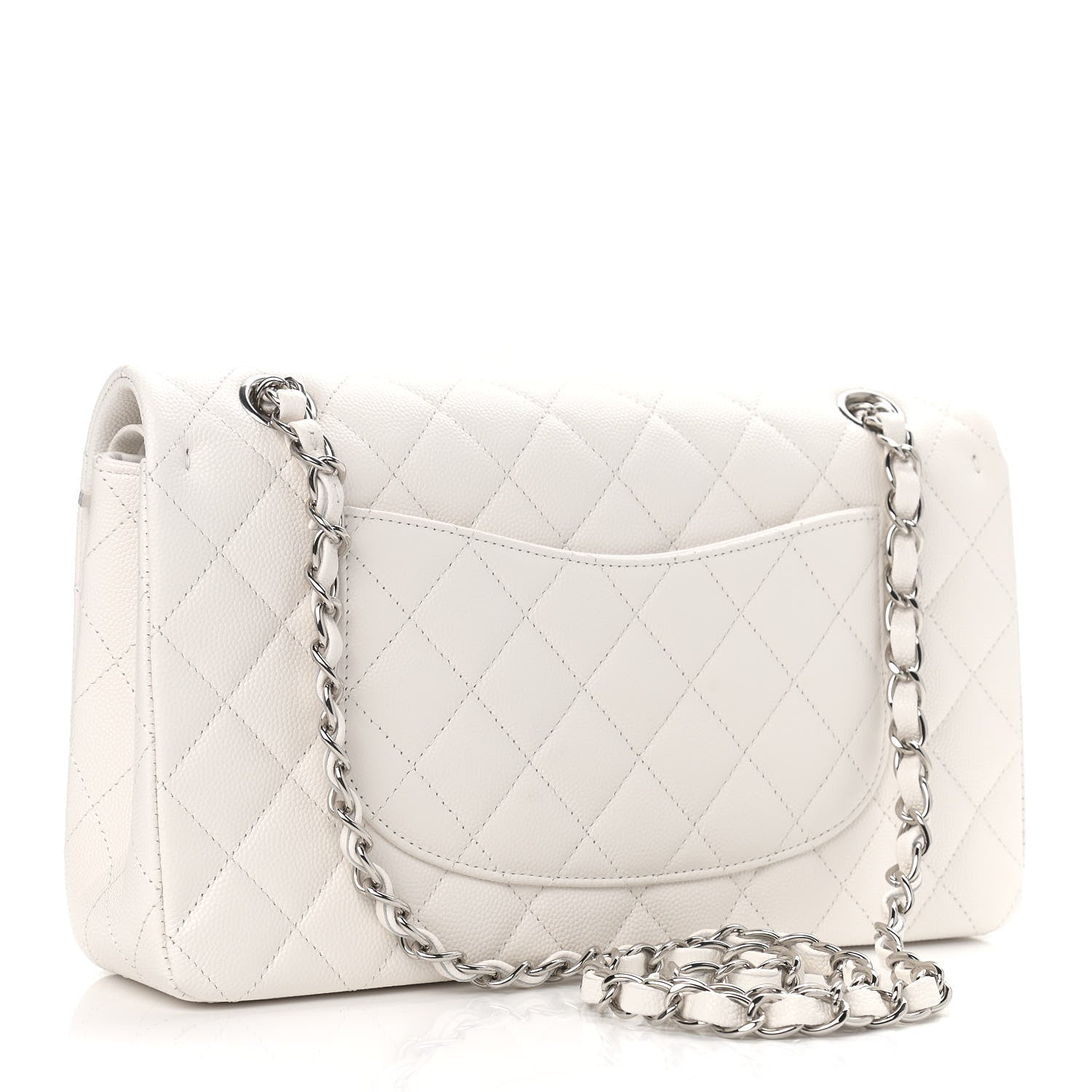 Chanel Caviar Quilted Medium Double Flap White 3 of 9