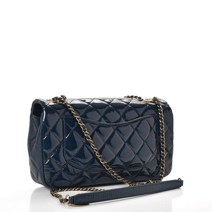 Chanel Patent Goatskin Quilted Medium CC Eyelet Flap Blue 3 of 12