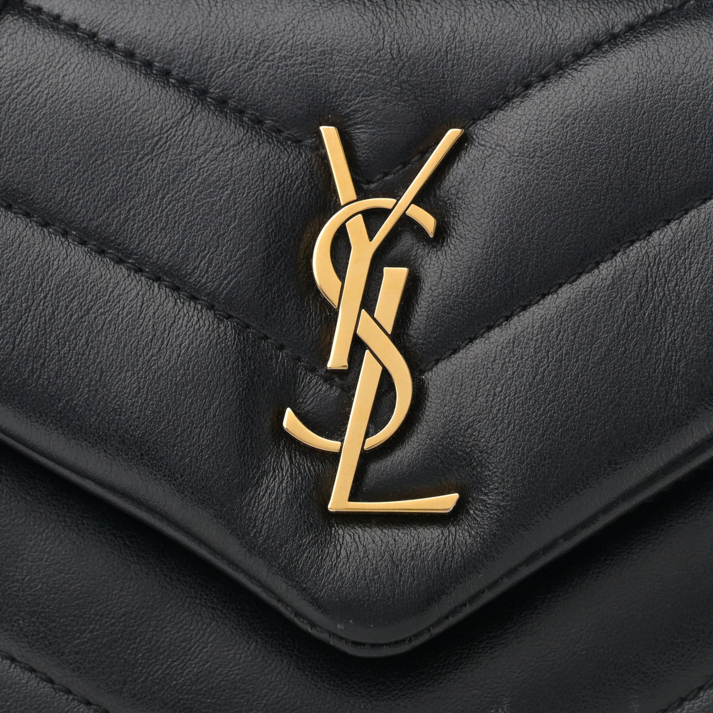 Calfskin Y Quilted Monogram Toy Loulou Crossbody Bag Black
