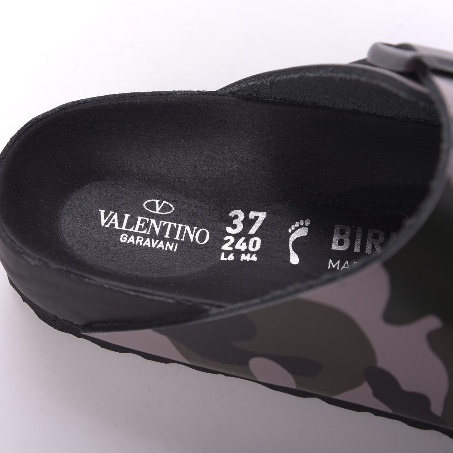 X BIRKENSTOCK Calfskin VLTN Arizona Slide Sandals 37 Army Green Poudre