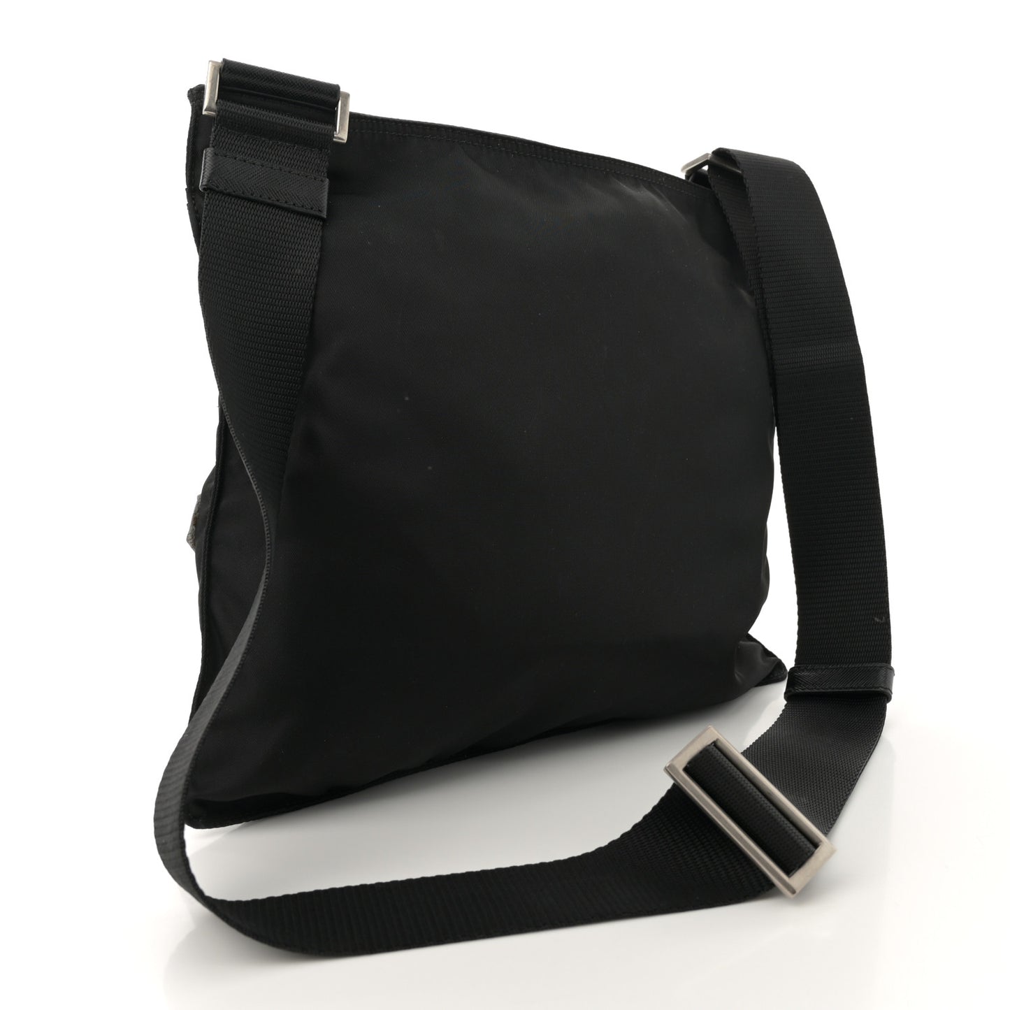 Tessuto Nylon Saffiano Skull Flat Messenger Bag Black