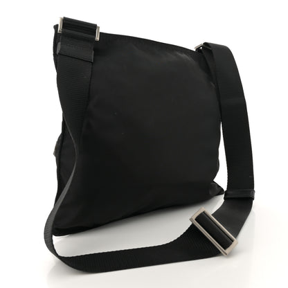 Prada Tessuto Nylon Saffiano Skull Flat Messenger Bag Black 3 of 11