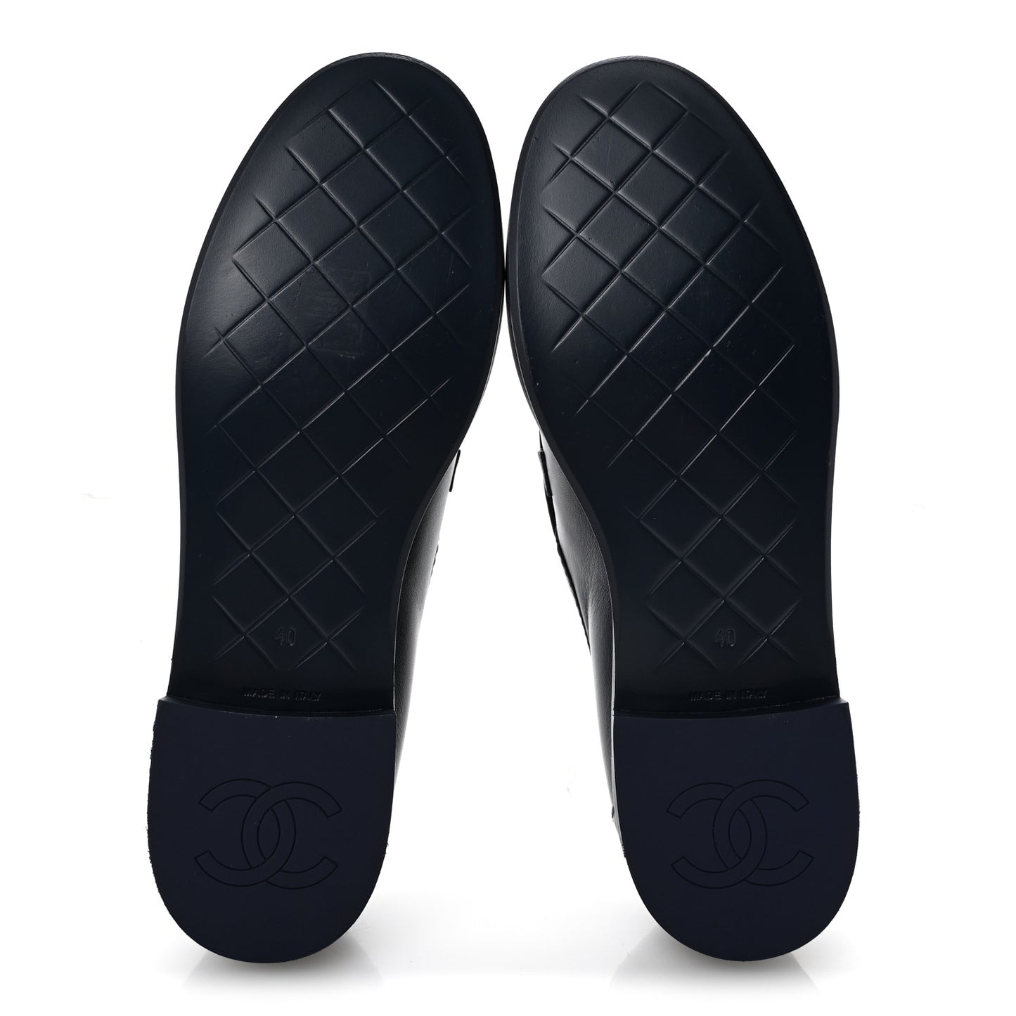 Lambskin Quilted CC Turnlock Loafers 40 Navy