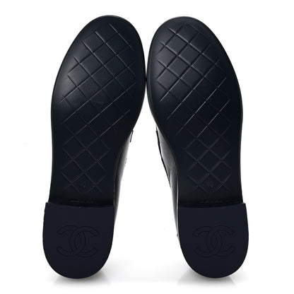 Chanel Lambskin Quilted CC Turnlock Loafers 40 Navy 6 of 10