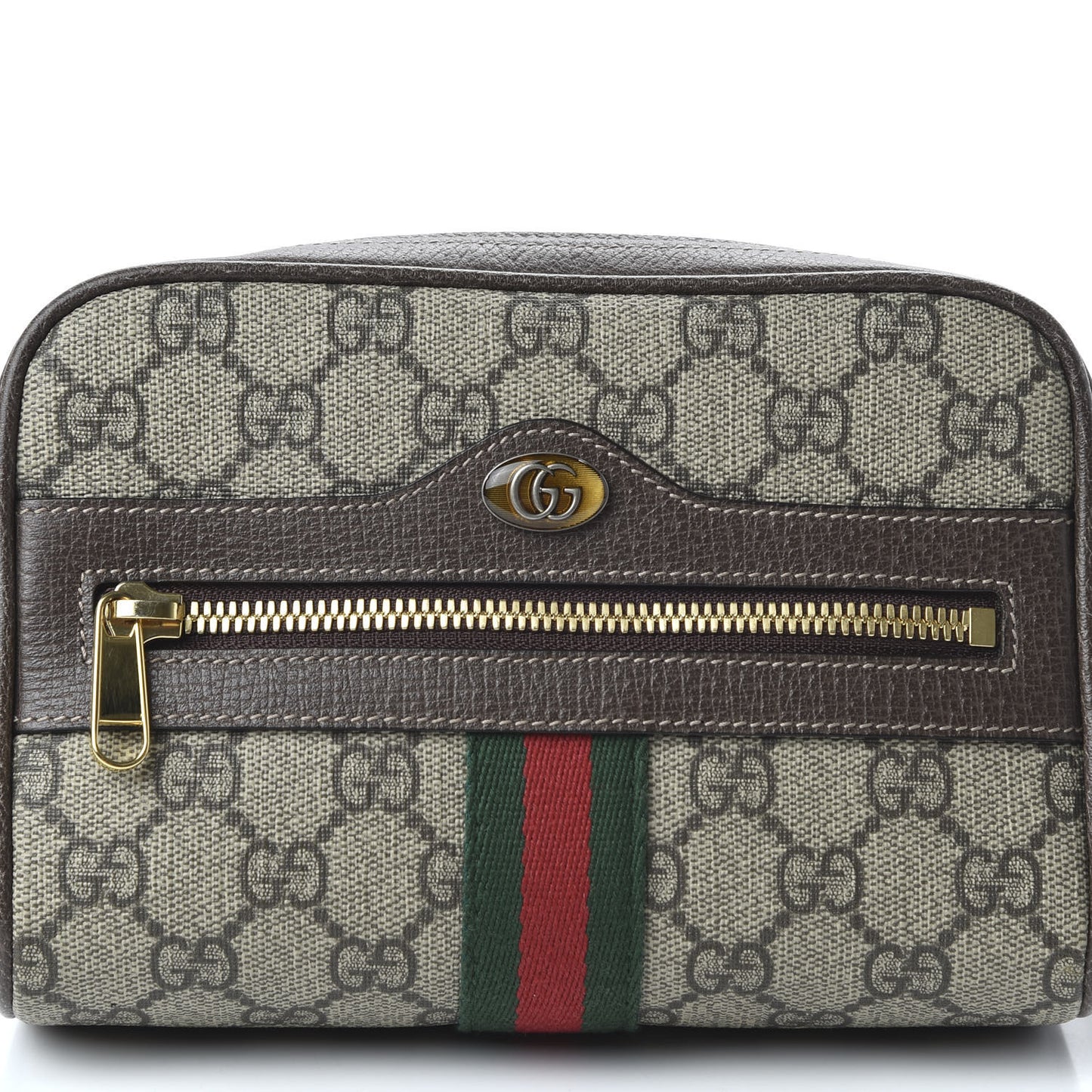 GG Supreme Monogram Web Small Ophidia Belt Bag 75 30 Dark Brown
