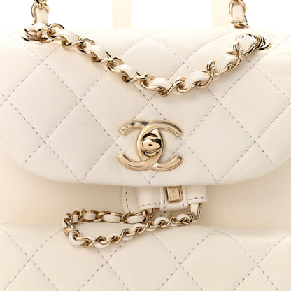 Chanel Lambskin Quilted Small Duma Drawstring Backpack White 8 of 10
