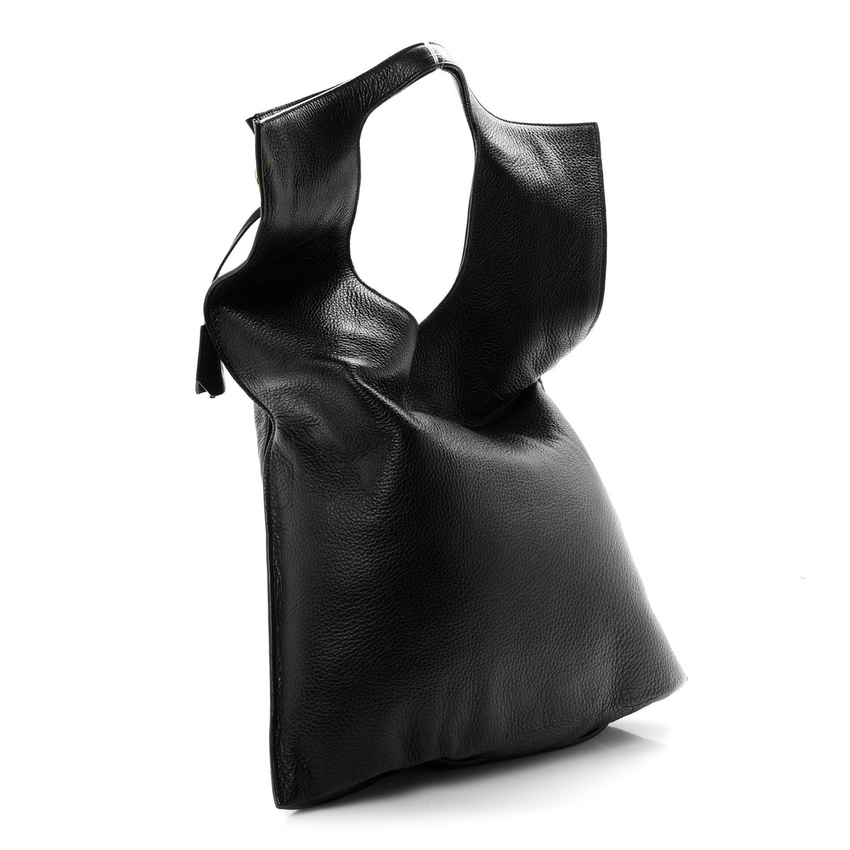 Grained Calfskin Large Alix Padlock Zip Shoulder Bag Black