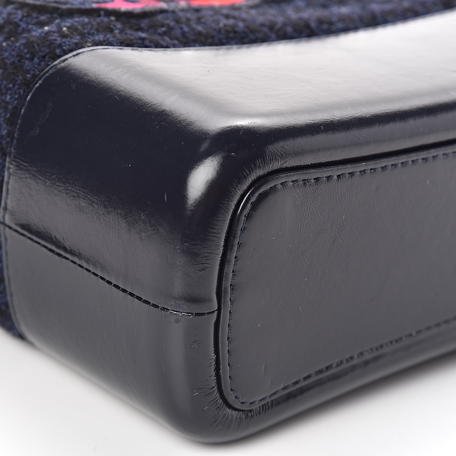 Chanel Tweed Calfskin Quilted Medium Gabrielle Hobo Black Blue 8 of 11