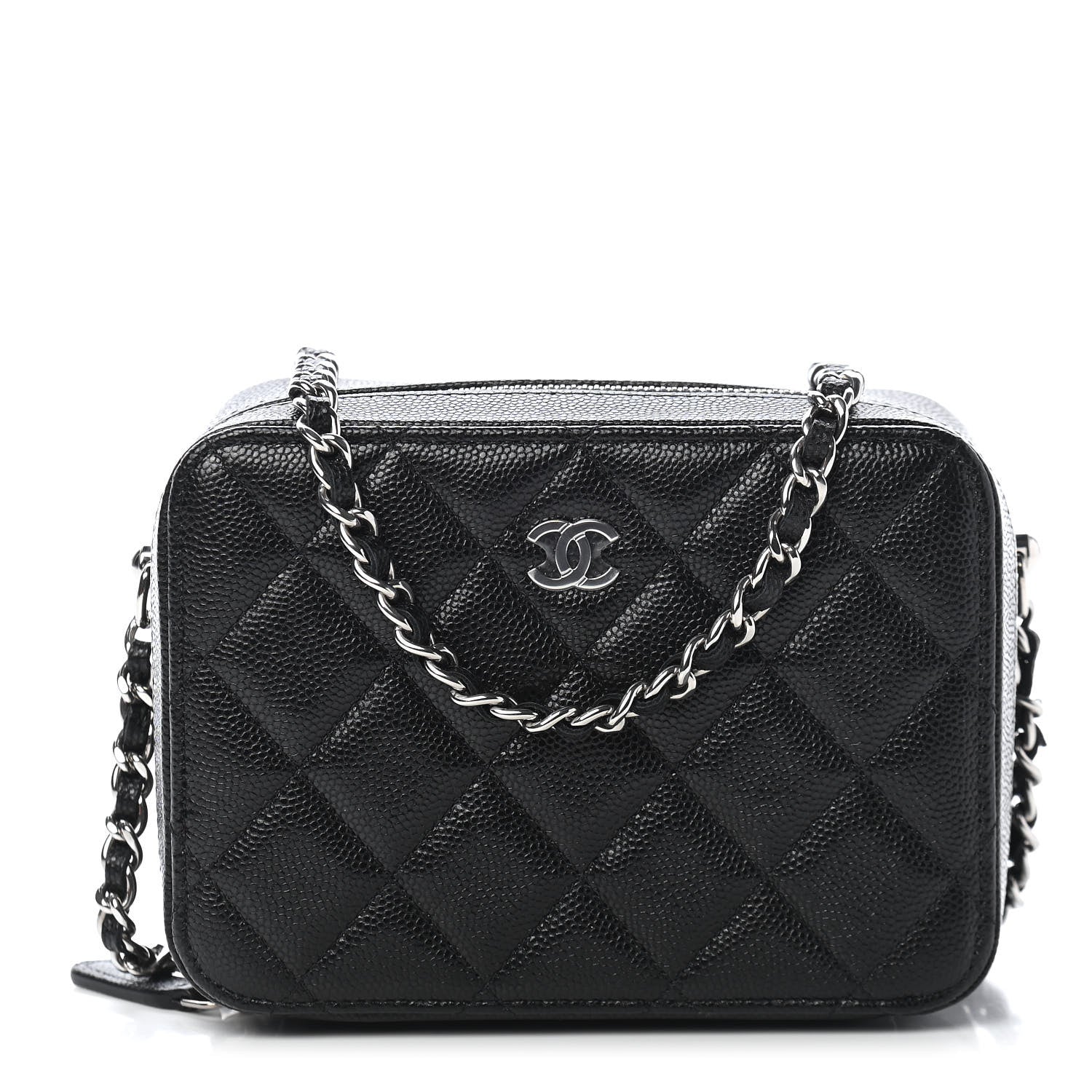 Chanel Caviar Quilted CC Vanity Case With Chain Black 1 of 9