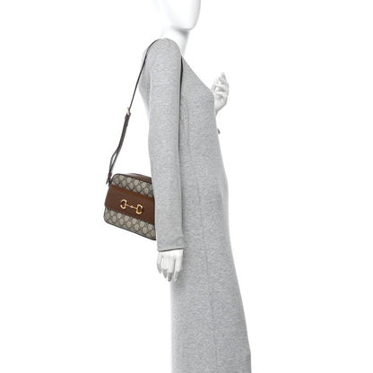 Gucci GG Supreme Monogram Small Horsebit 1955 Shoulder Bag Beige Brown Sugar 2 of 10