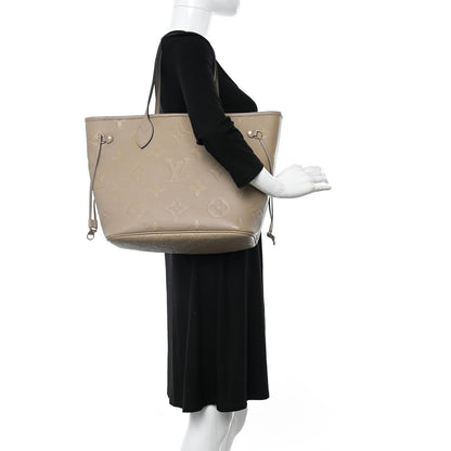 Louis Vuitton Empreinte Monogram Giant Neverfull MM Tourterelle 3 of 10