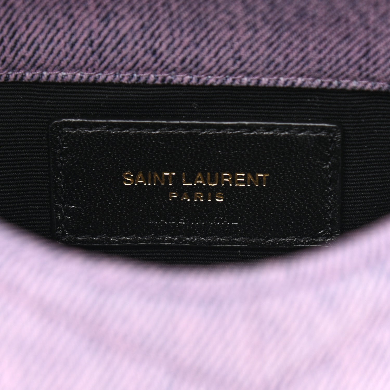 Saint Laurent Denim Quilted Loulou Puffer Monogram Pouch Clutch Bleached Lilac 7 of 9