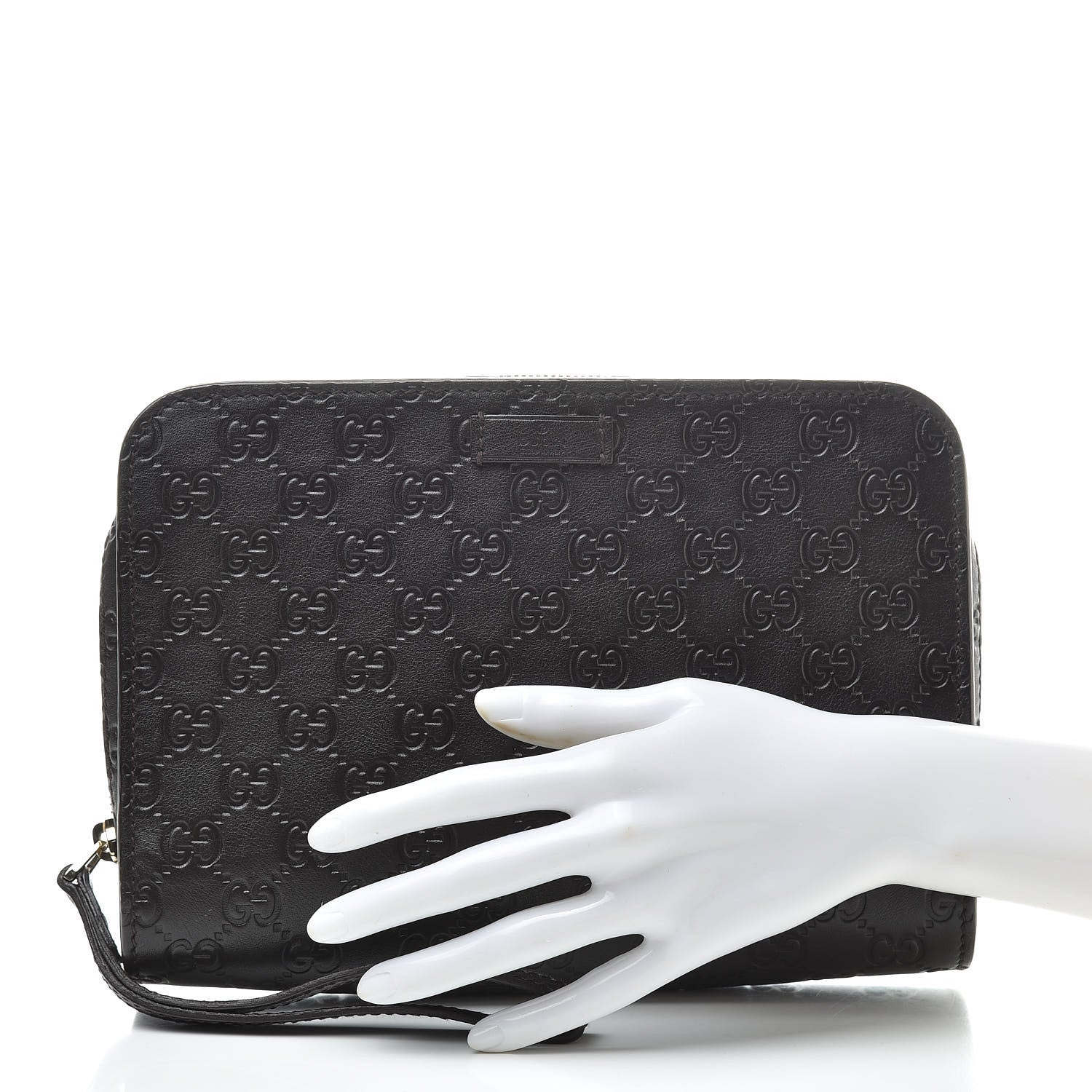 Gucci Guccissima Zip Clutch Dark Brown 2 of 7