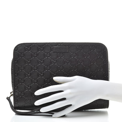 Gucci Guccissima Zip Clutch Dark Brown 2 of 7