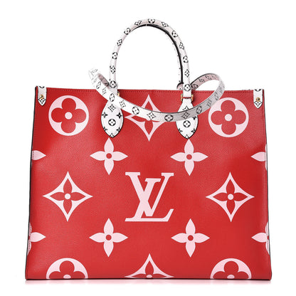 Louis Vuitton Monogram Giant Onthego GM Rouge Rose 1 of 10