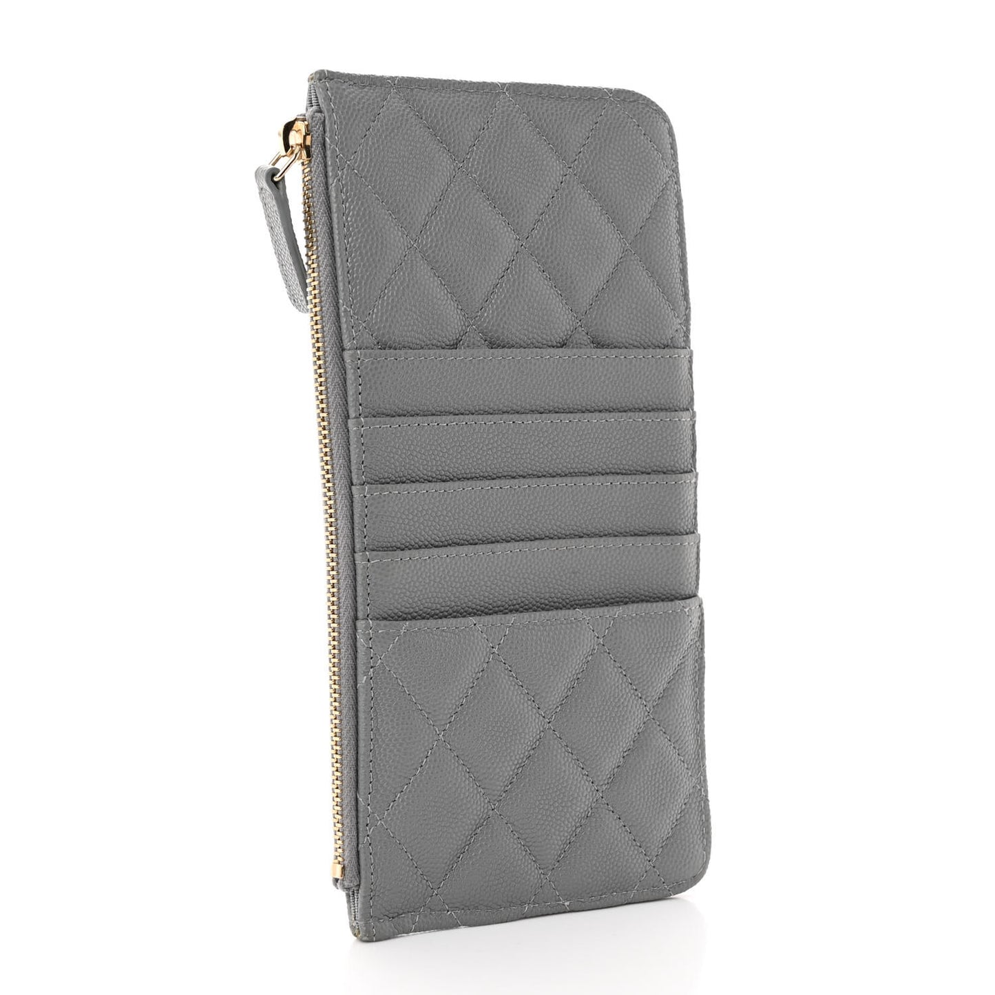 Caviar Quilted Classic iPhone Pouch Grey