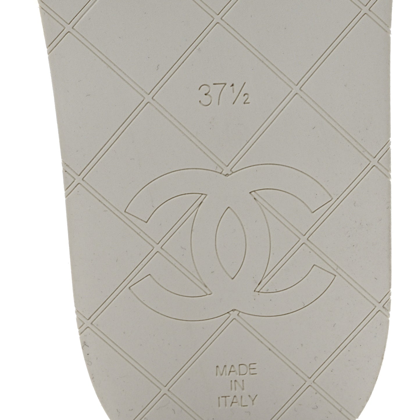 Terry Cloth CC Logo Thong Sandals 37.5 White