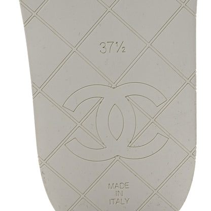 Chanel Terry Cloth CC Logo Thong Sandals 37.5 White 7 of 9