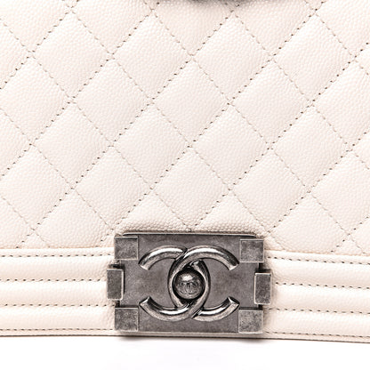 Chanel Caviar Quilted Medium Boy Flap Ivory 10 of 11