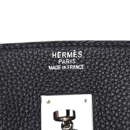 Hermes Taurillon Clemence Birkin 35 Bleu Indigo 7 of 10