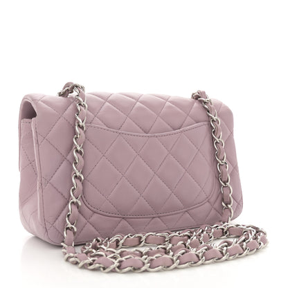 Chanel Lambskin Quilted Mini Rectangular Flap Light Purple 3 of 11