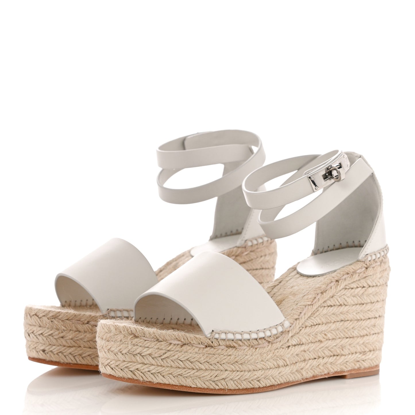 Calfskin Tipoli Espadrille Wedges 37 White