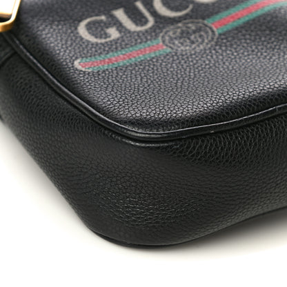 Gucci Grained Calfskin Mini Logo Messenger Bag Black 10 of 13