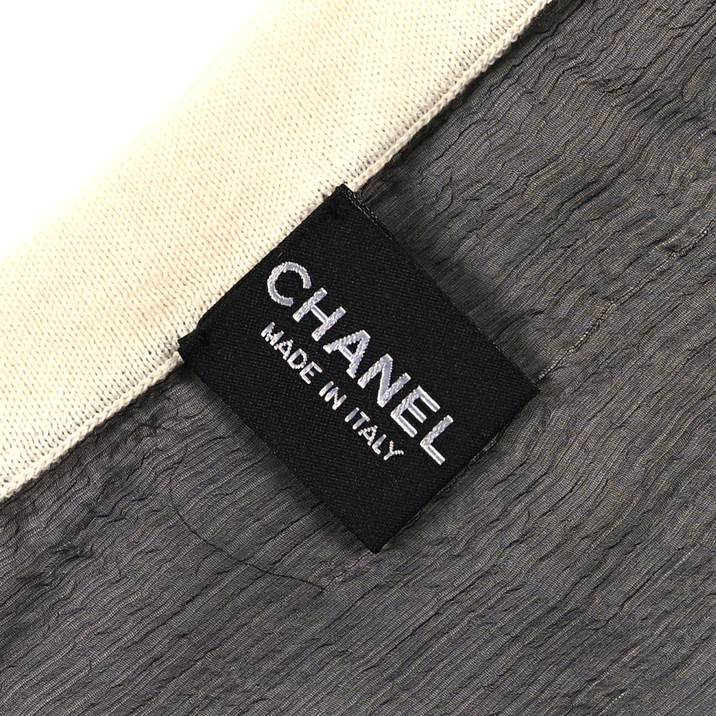 Silk Cotton Cashmere Scarf Shawl Black White