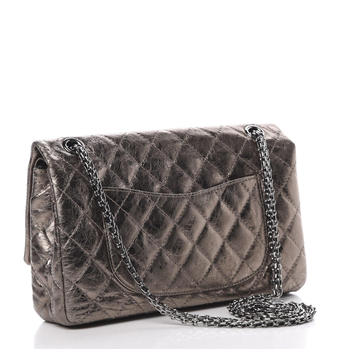 Metallic Aged Calfskin Quilted 2.55 Reissue 227 Flap Bronze