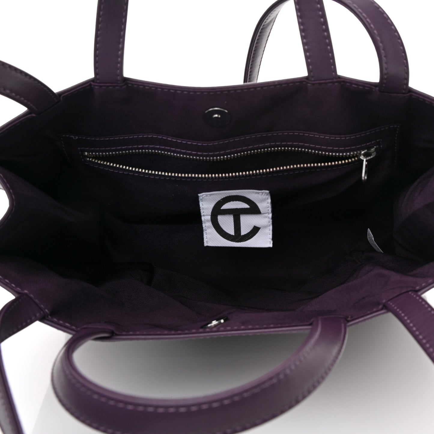 Vegan Leather Medium Shopping Bag Eggplant