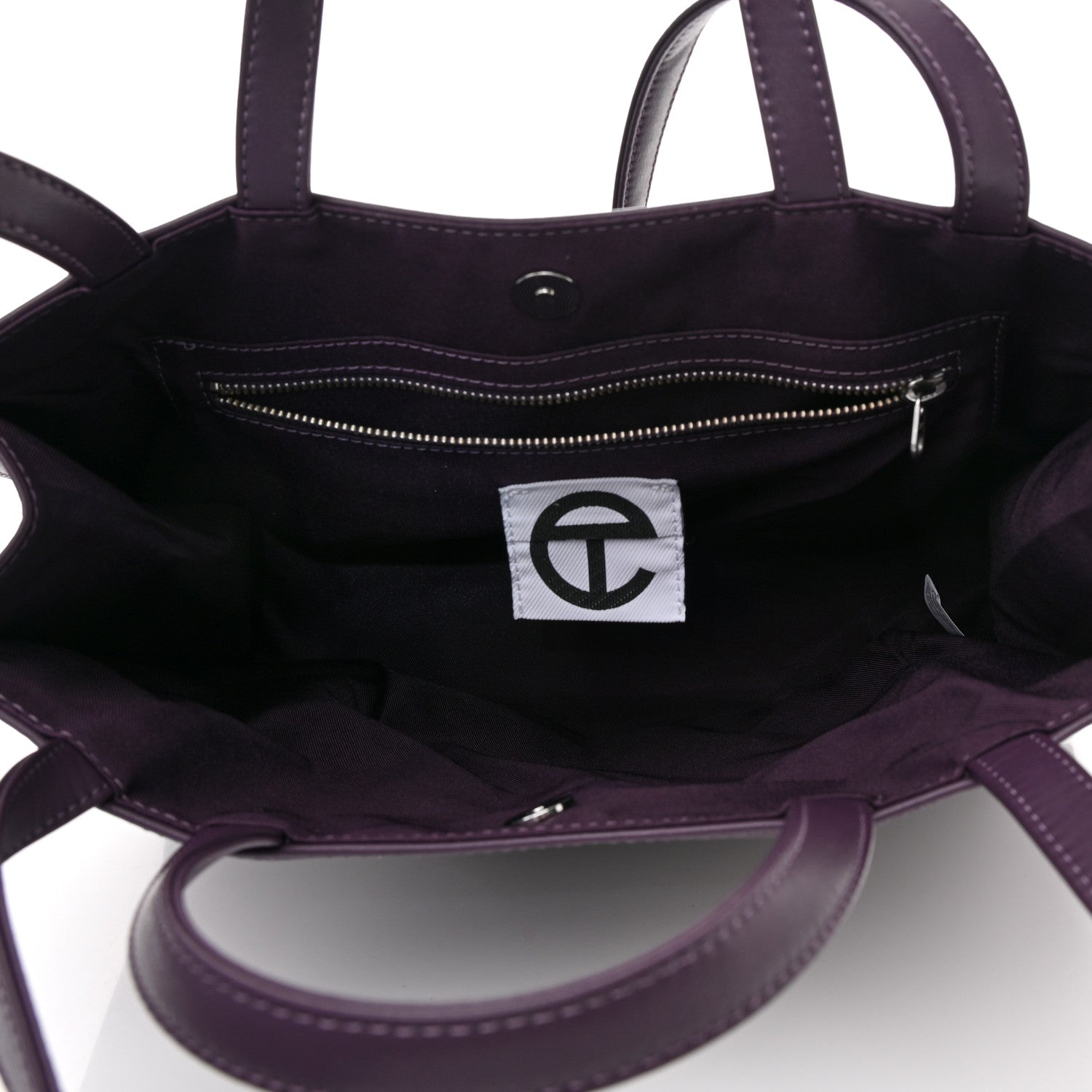 Telfar Vegan Leather Medium Shopping Bag Eggplant 5 of 9